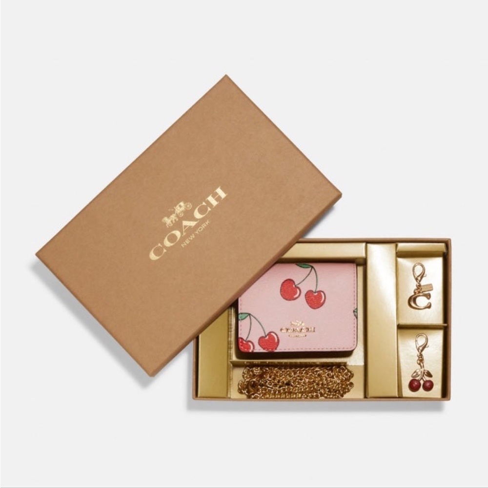 Coach Mini Wallet on Chain 🍒❤️Cherry Heart collection